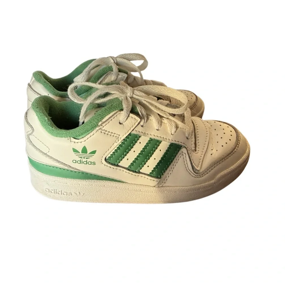 Adidas Forum CL Low Kids Sneakers in White and Green-Size 12